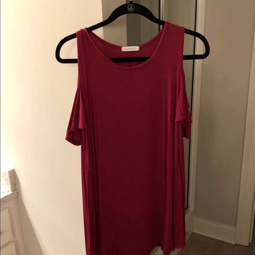 Maroon Cold Shoulder Dress!